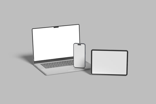 Multi devices responsive website blank mockup