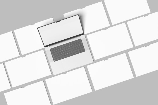 Laptop website presentation blank mockup