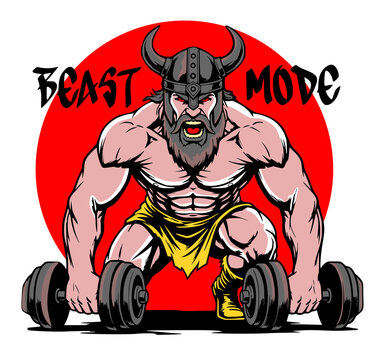 viking bodybuilder - tshirt design