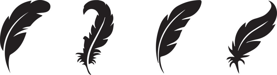Black feather silhouettes set © NasimaAktar