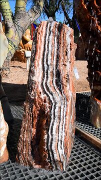 Cave Creek, Arizona. A natural water feature built with a large stone slab