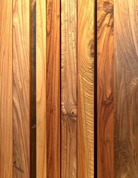 Wooden planks arranged vertically, showcasing the natural grain and texture

