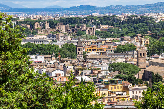 View of Rome from Janiculum hill