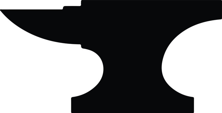 Silhouette vector black blacksmith anvil icon tool design