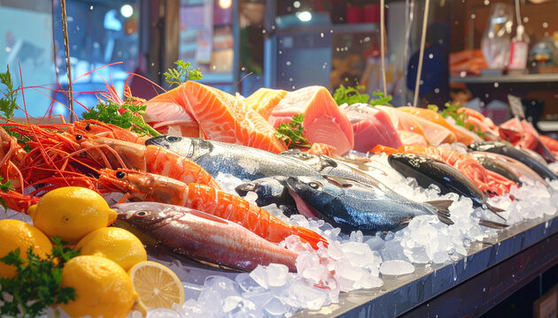Fresh Seafood Market Display
