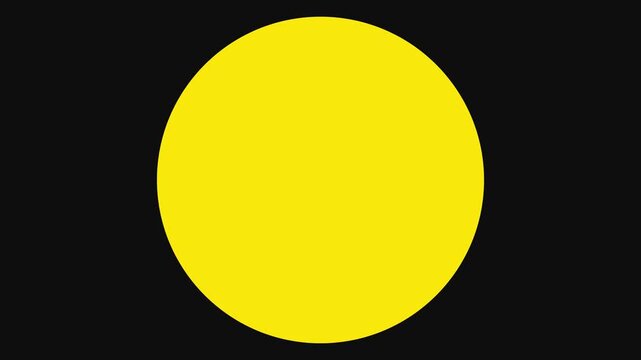 Minimalist circular zoom animation with yellow and black colors for transition and graphic motion elements.