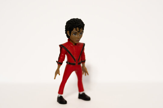Bucharest Romania 19 May 2026.Collectible toy figurine inspired by pop music icon Michael Jackson, photographed in studio on a clean white background.