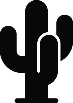 Silhouette vector of a stylized desert cactus plant design