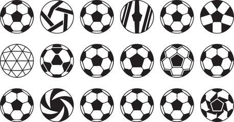 Black and white soccer ball icons © Mst. Taslima Akhter