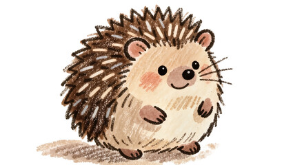 Cute cartoon hedgehog with rosy cheeks, isolated on transparent background © Ozols
