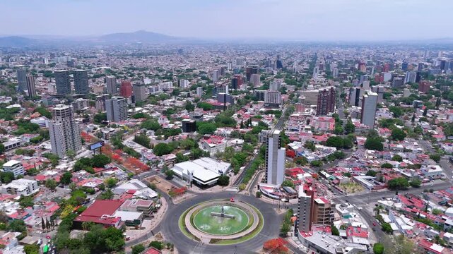 Vista aerea de la glorieta Minerva en Guadalajara, Jalisco.