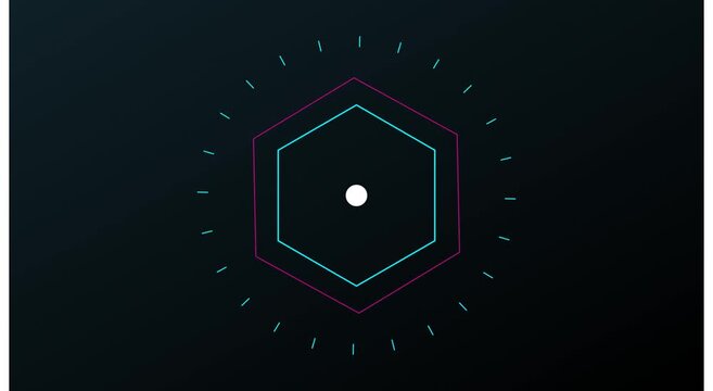 Abstract geometric shape morphing animation with pulsing neon light lines animation