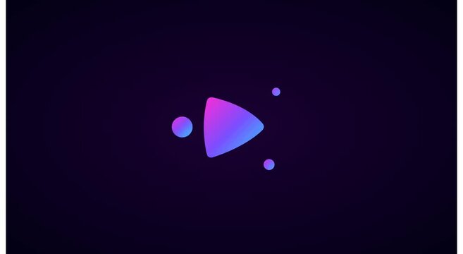 Abstract gradient triangle play button motion animation background