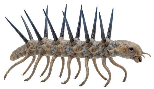 realistic hallucigenia (hallucigenia sparsa) isolated on transparent background