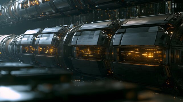 Futuristic server infrastructure spine showcases technological innovation and a compelling digital future