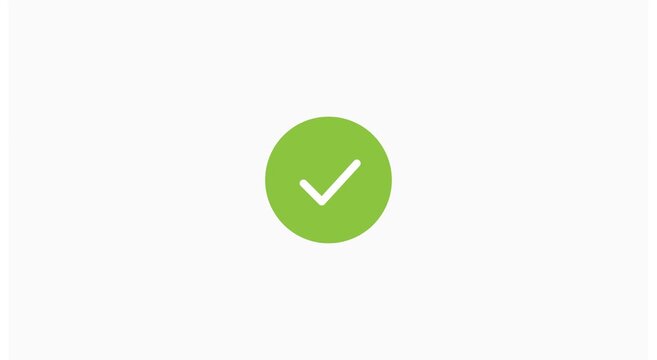 Animated green checkmark for success and task completion ui animation