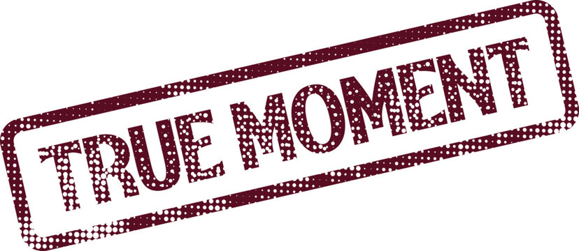 Distressed True Moment rectangle stamp with rough texture ideal for emphasizing significant events