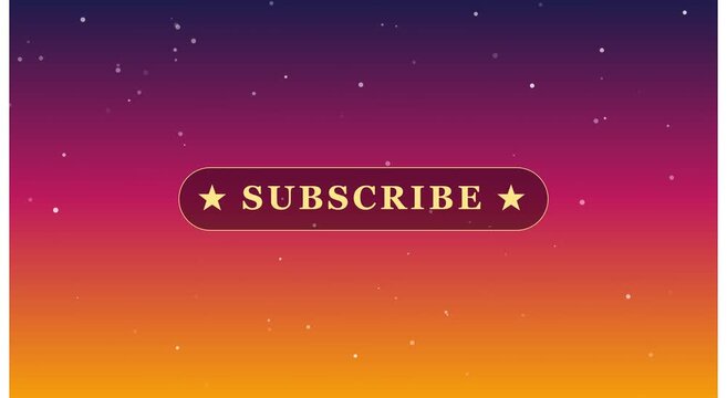 Animated subscribe button overlay with glowing stars and gradient animation background