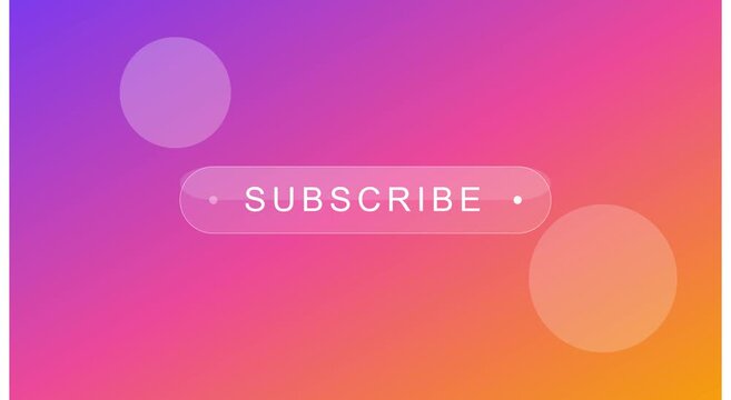 Animated subscribe button overlay on vibrant gradient animation background