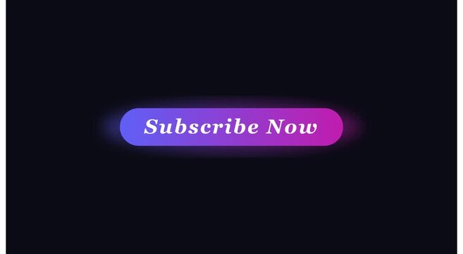 Animated subscribe now button with glowing gradient effect for social media animation