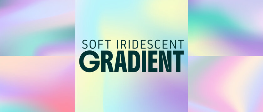 Pastel iridescent hologram background. Nacre gradient, cream gradation texture. Hologram shimmer, nacre glow and soft gradient backdrop.