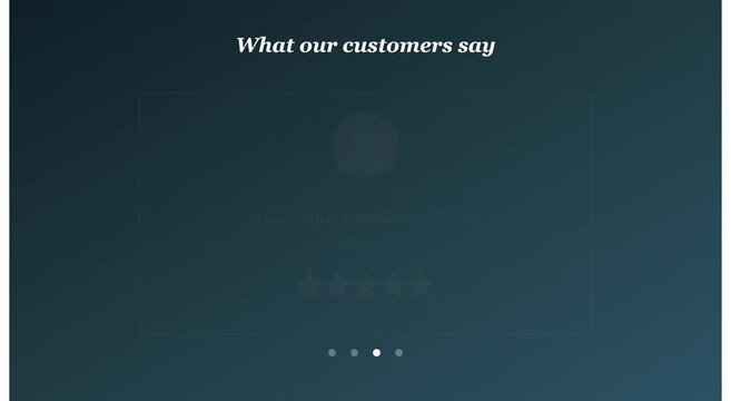 Customer testimonial slider ui animation for business website interface animation