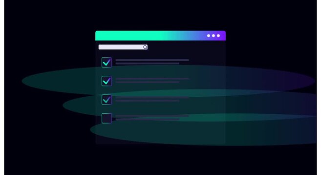 Digital checklist interface animation with interactive task completion animation