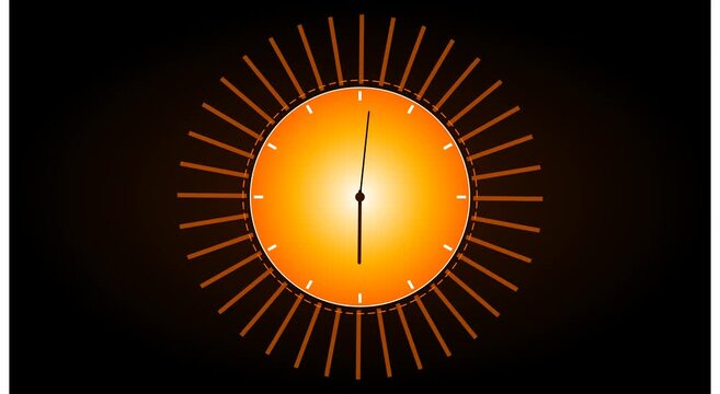 Digital clock interface animation with futuristic hud time sync animation