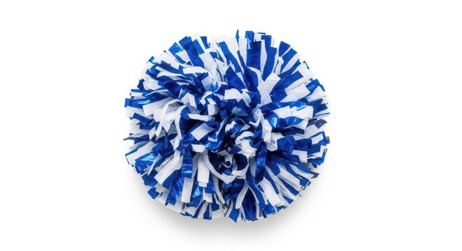 Blue pom pom cheerleader accessory isolated on white background