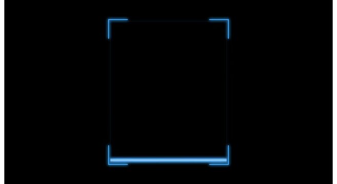 Digital scanning hud overlay: blue laser line interface animation