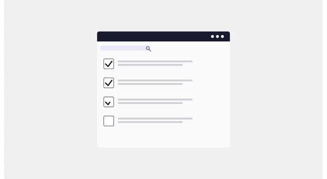 Interactive checklist interface animation for digital task management animation