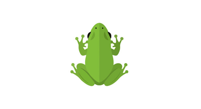 Green Frog Sitting in Yoga Pose.