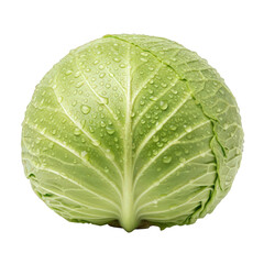 Fototapeta premium Fresh green leaf with water droplets isolated on transparent background