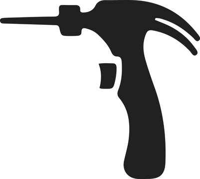 Black silhouette of a tacker staple gun on a white background isolated vector illustration silhouette