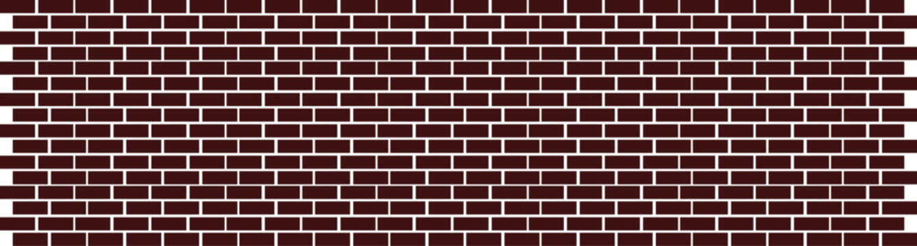 Dark Brown Brick Wall Texture Seamless Pattern Background Flat Vector Illustration