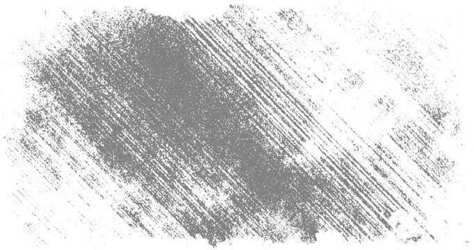 Grey distressed grunge texture with diagonal brush strokes and speckles on white background