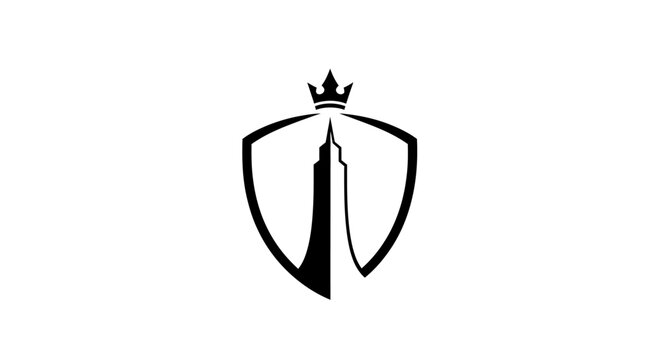 Shield with crown and dagger logo.