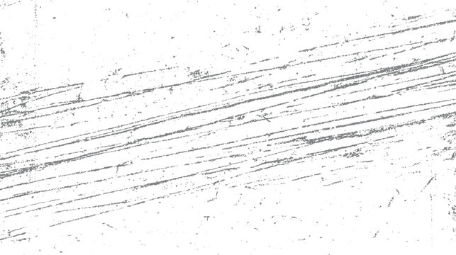 Abstract distressed grunge texture with diagonal grey lines and speckles on white background scratch