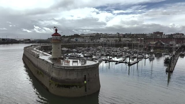 Port of Ramsgate from a drone, Ramsgate, South-East England