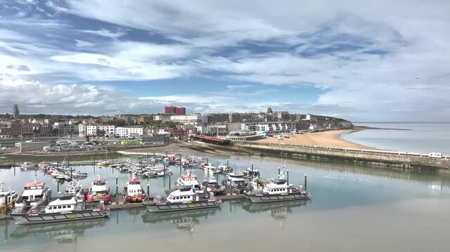 Port of Ramsgate from a drone, Ramsgate, South-East England