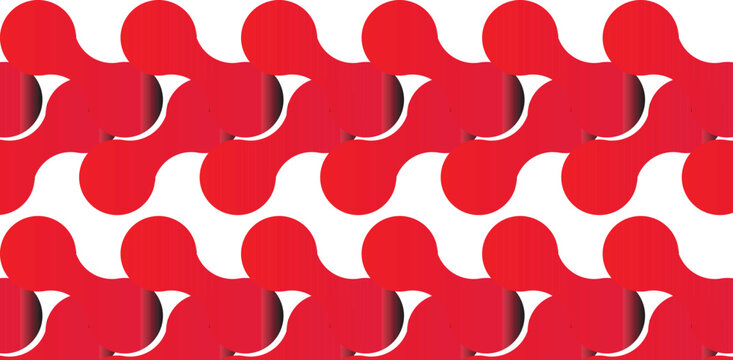Intricate red and white tessellation pattern