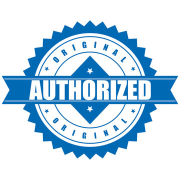 A blue rubber stamp with the word AUTHORIZED is shown on a document.