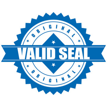 A blue rubber stamp seal displays the words VALID SEAL in a circular pattern.