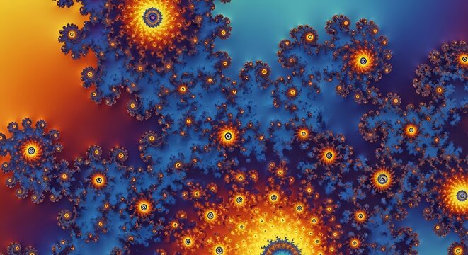 Vibrant Fractal Spiral Pattern Glowing in Colorful Abstract Background