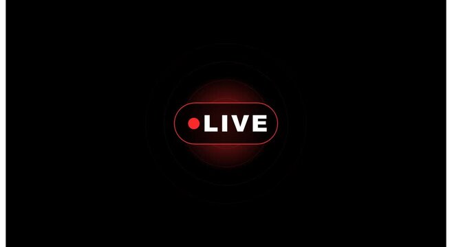 Live streaming broadcast with pulsing red alert animation