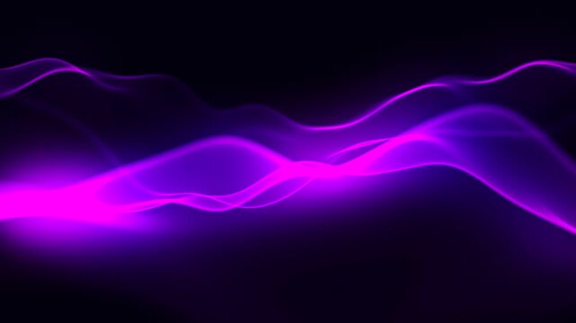 Glowing wavy animated background. Futuristic animation with a dotted wave. High-tech abstract technology background for presentations. 4k Animation