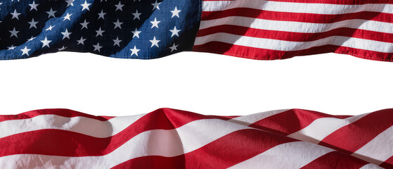 Waving American flag with stars and stripes, isolated on transparent background © Elena