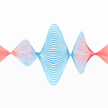 Onde sonore stylis&eacute;e en lignes bleues fluides