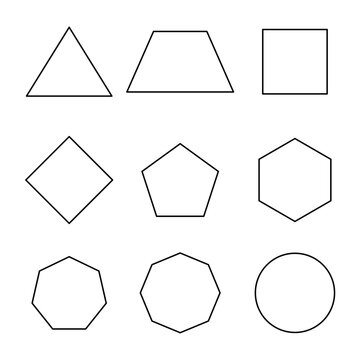 Basic geometric outline shape on white background