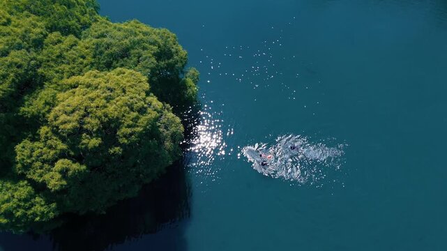  Lago de Cam&eacute;cuaro en Michoac&aacute;n desde vista de drone